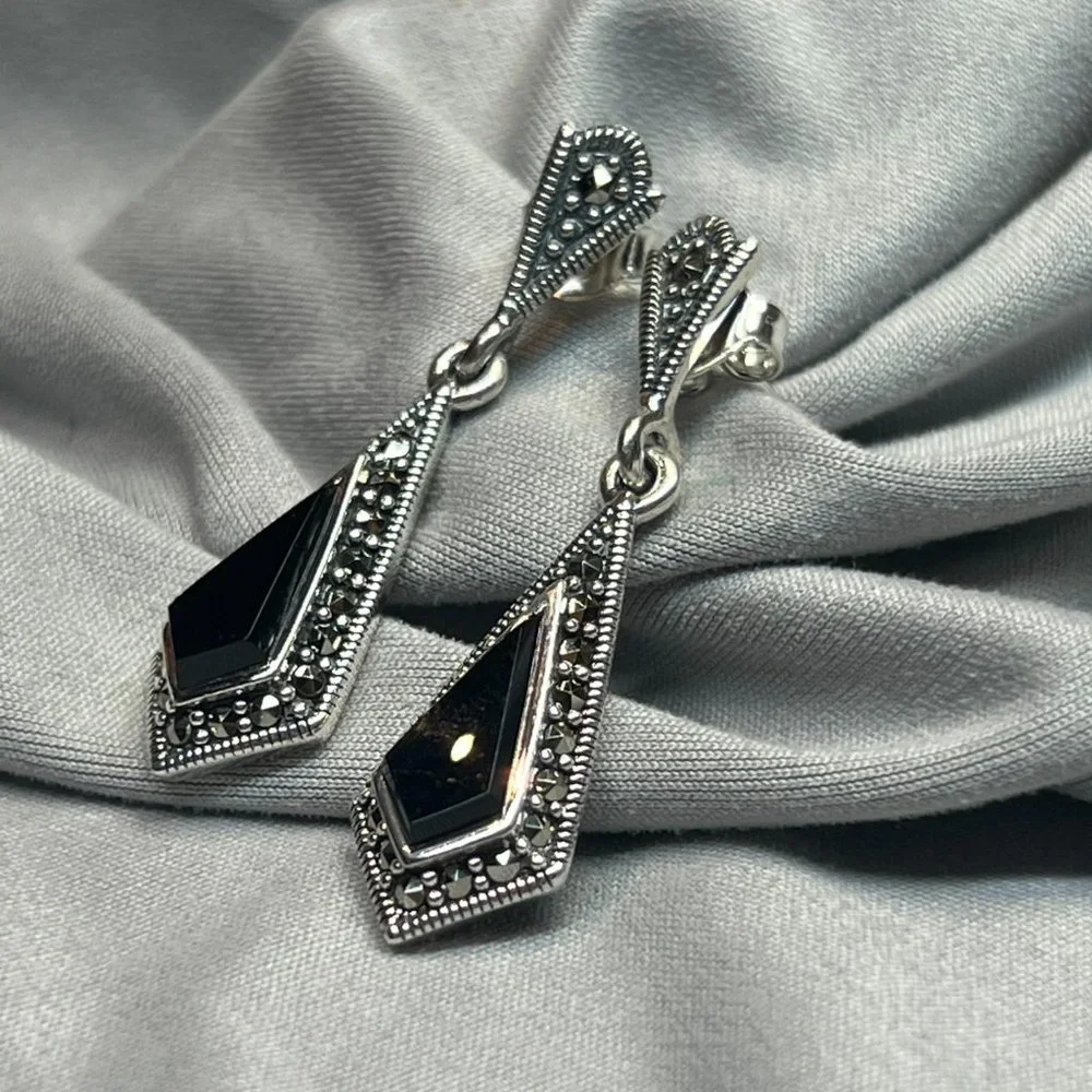 **SOLD***Sterling Silver Drop Kite Earrings Dangle Earrings for Women 925 Silver - Picture 7 of 10